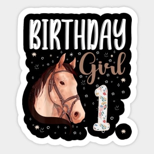 Horse Animal Lovers 1st Birthday Girl Sticker